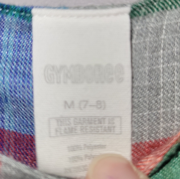 💙 Vintage Gymboree Blue Green Plaid Long Nightgown Girls 7 8 Nightie Sleepwear - Picture 11 of 11